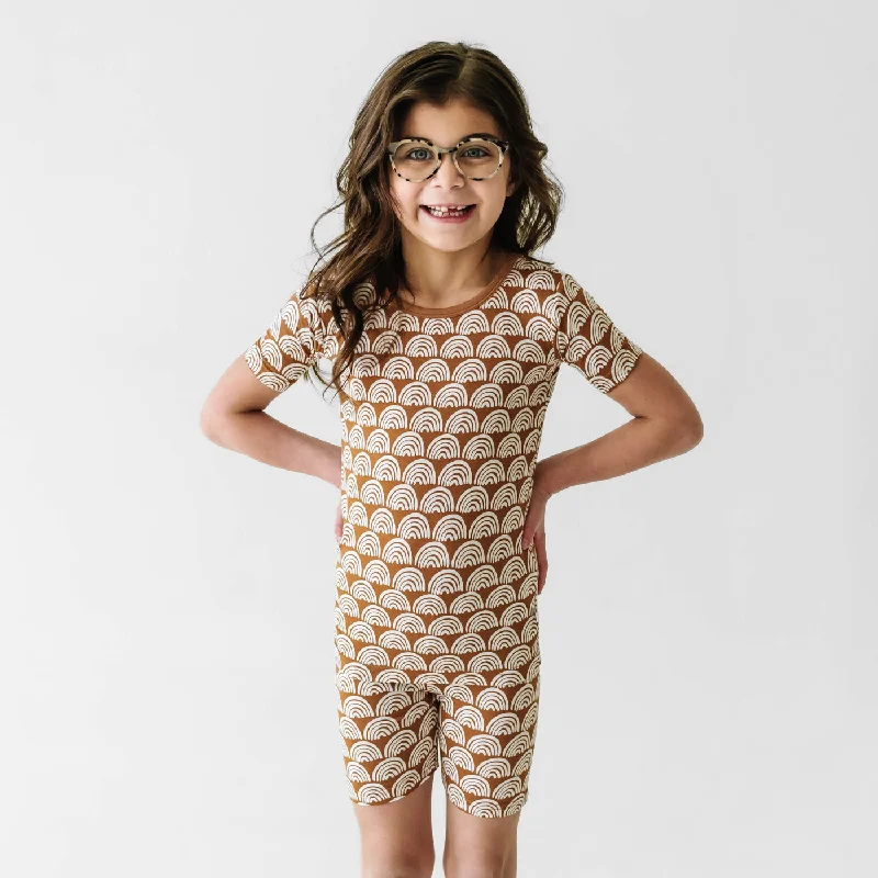 Rust Rainbows Two-Piece Short Sleeve & Shorts Pajama Set