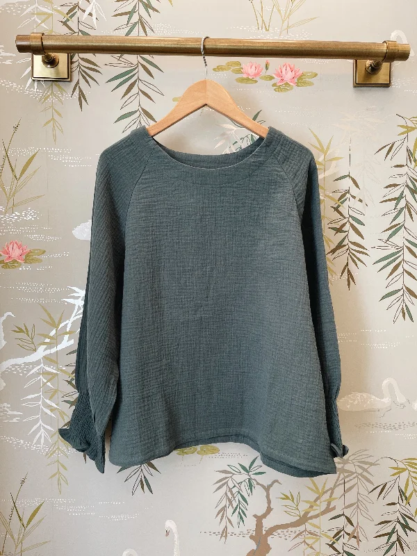 Zoe Peasant Blouse - Sage