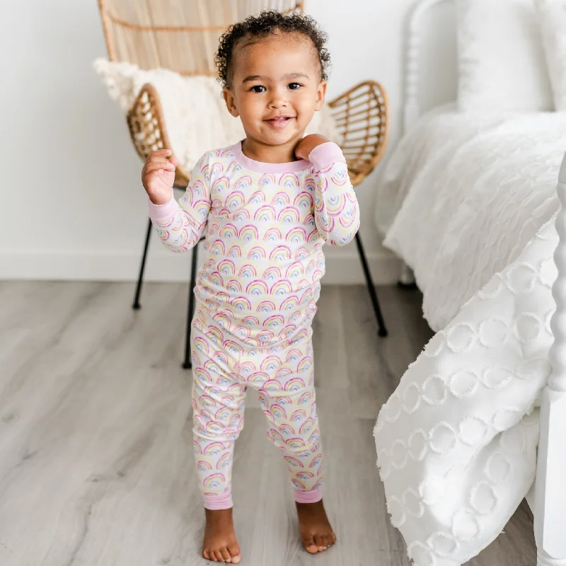 Pastel Rainbows Two-Piece Pajama Set