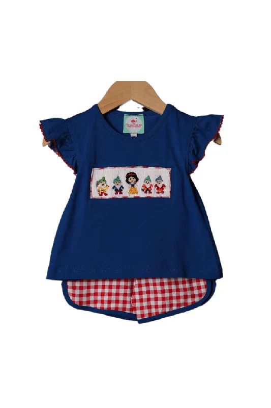 Smocked Princess and Friends Gingham Short Set