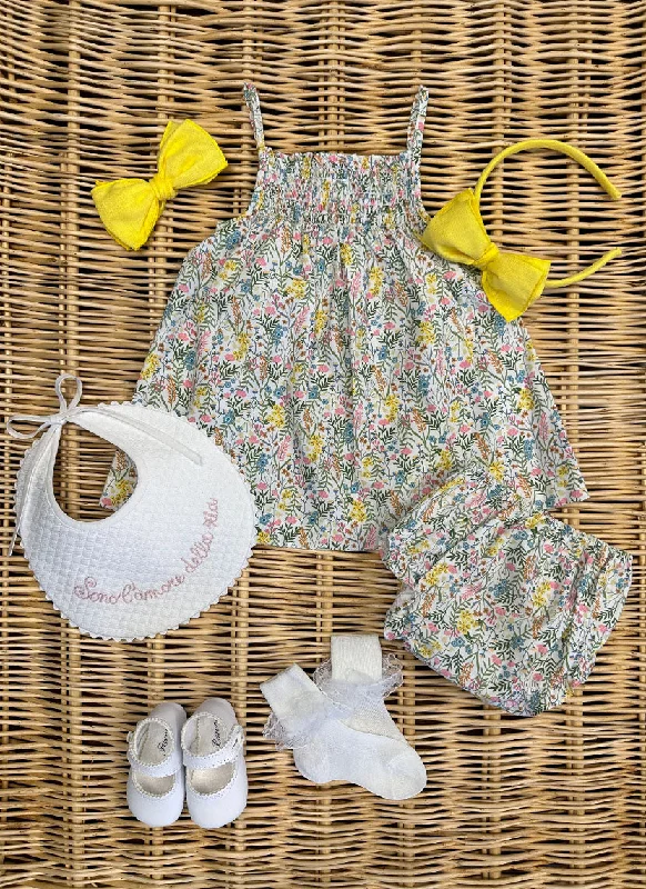 Smock Flowers Sun Dress