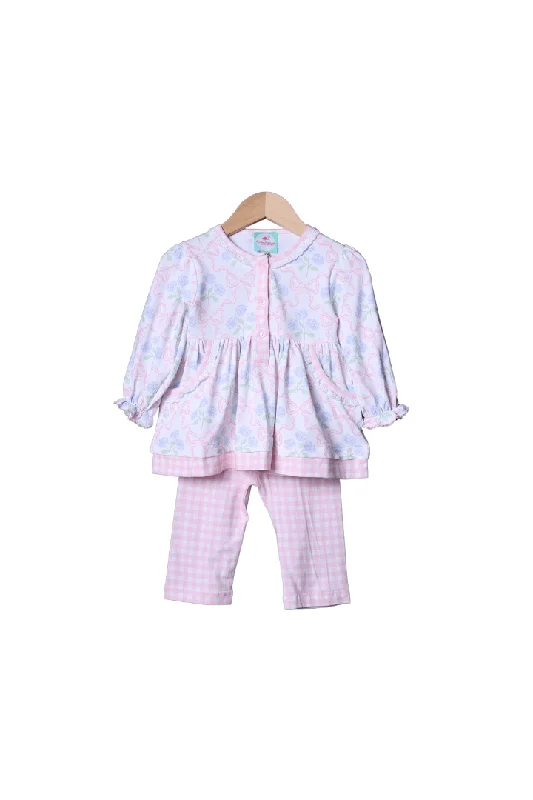 Floral and Pink Gingham Swing Pant Set