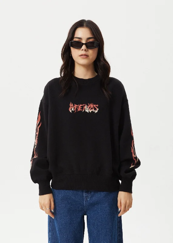 AFENDS Womens Scorched - Crew Neck - Black