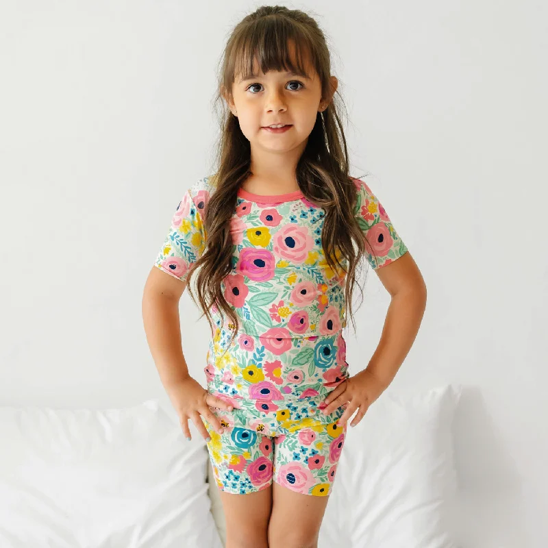 Secret Garden Two-Piece Short Sleeve & Shorts Pajama Set