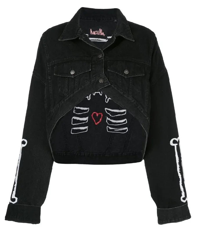 BONEZ OF HACULLA DENIM JACKET JET BLACK WASH