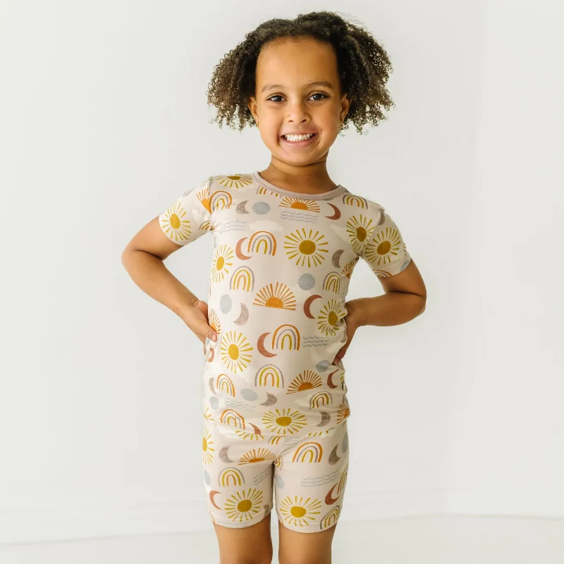 Desert Sunrise Two-Piece Short Sleeve & Shorts Pajama Set