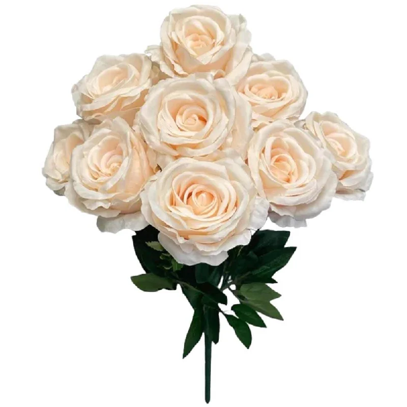 20 inch OPEN ROSE BUSH - BEIGE