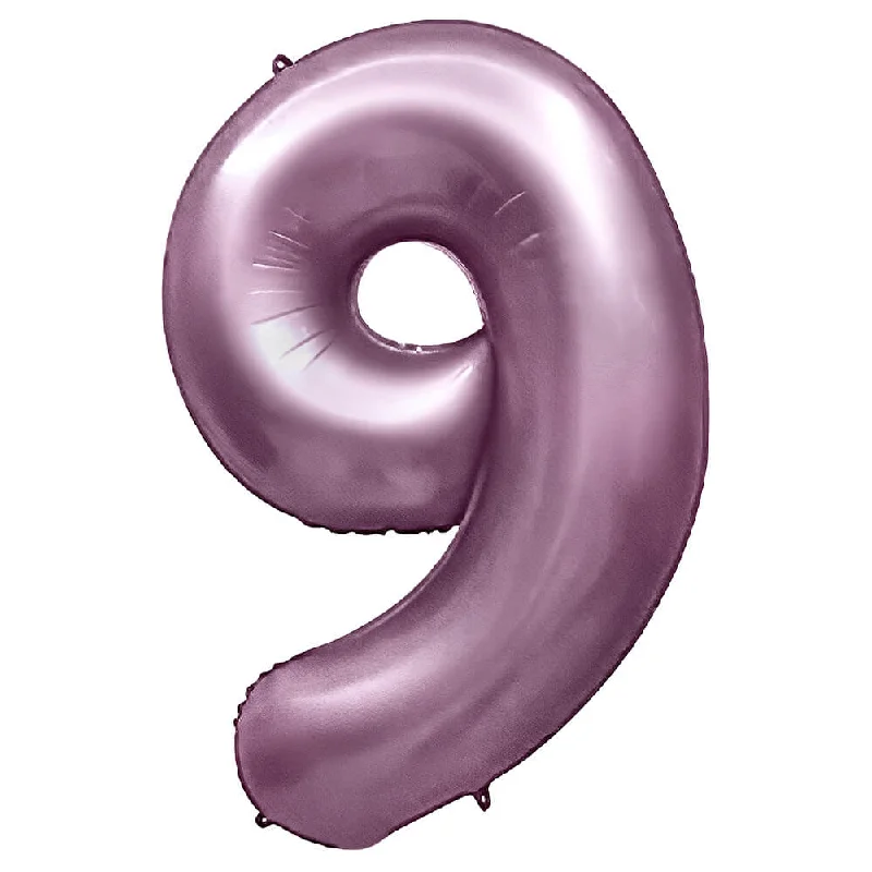 32 inch NUMBER 9 - METAL BALLOONS - PURPLE LILAC