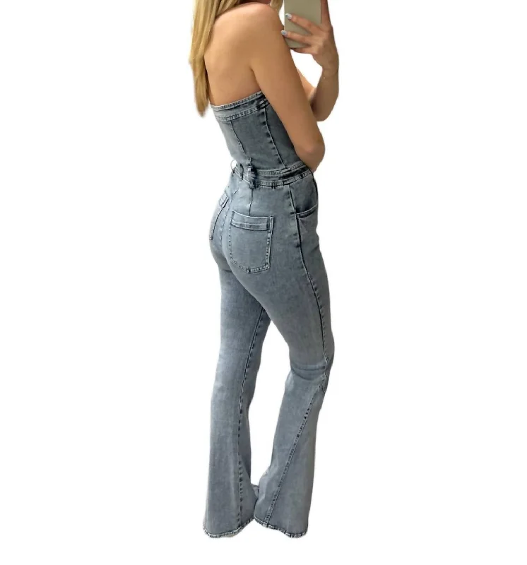 Debbie Tube Jumpsuit In Denim