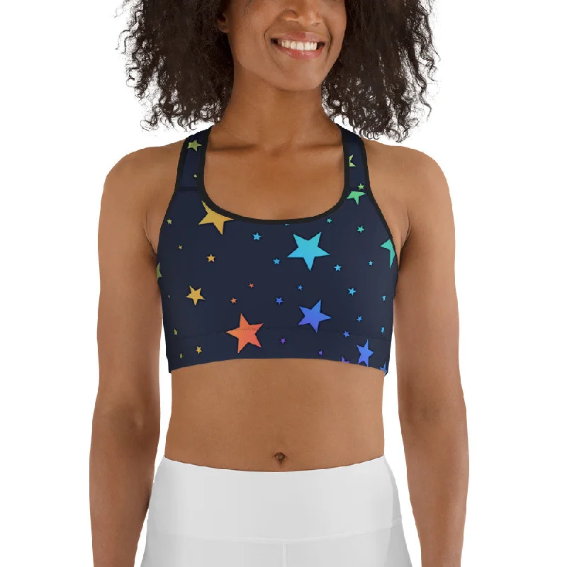 Rainbow Stars Sports Bra