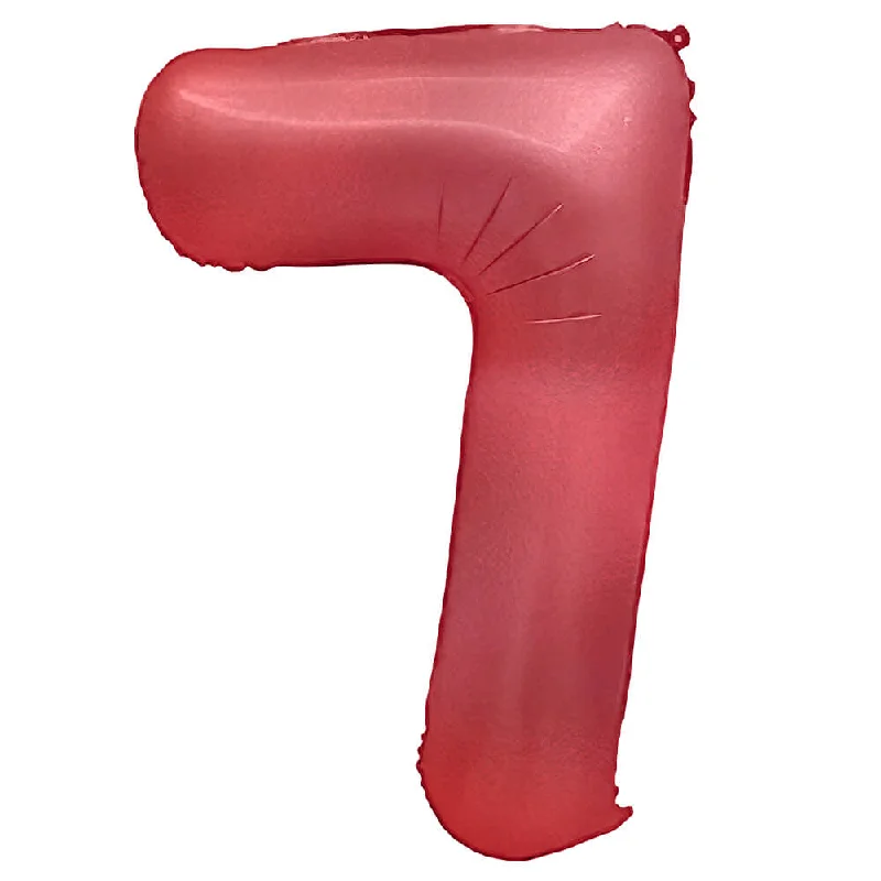 32 inch NUMBER 7 - METAL BALLOONS - CRIMSON RED