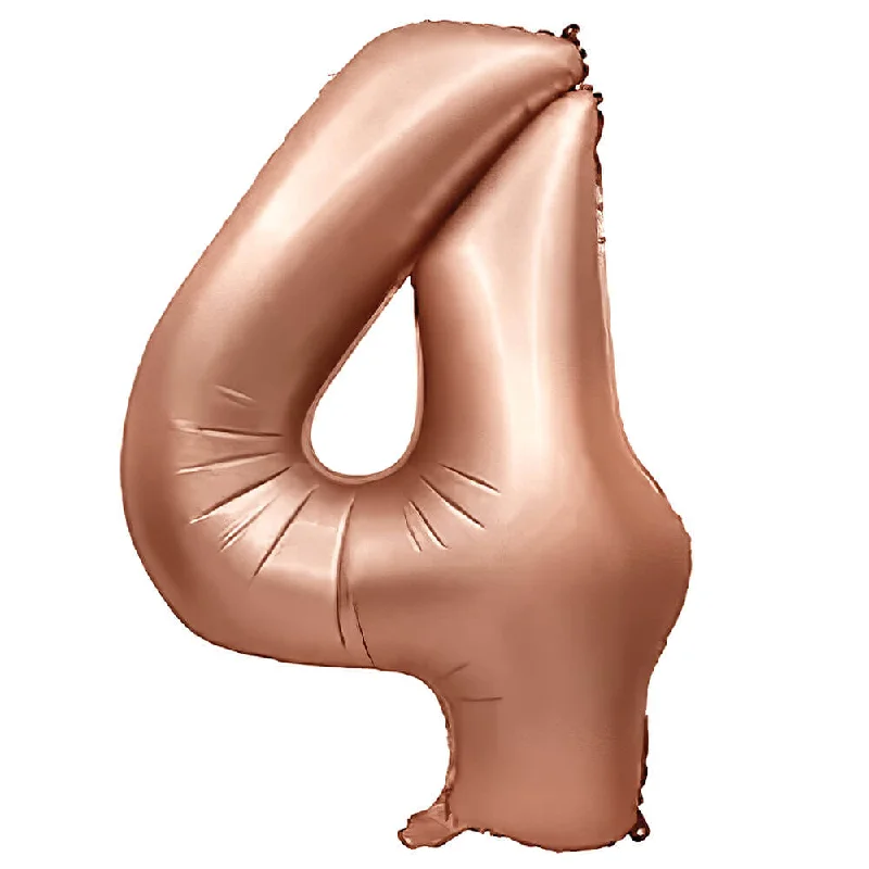 32 inch NUMBER 4 - METAL BALLOONS - ROSE GOLD