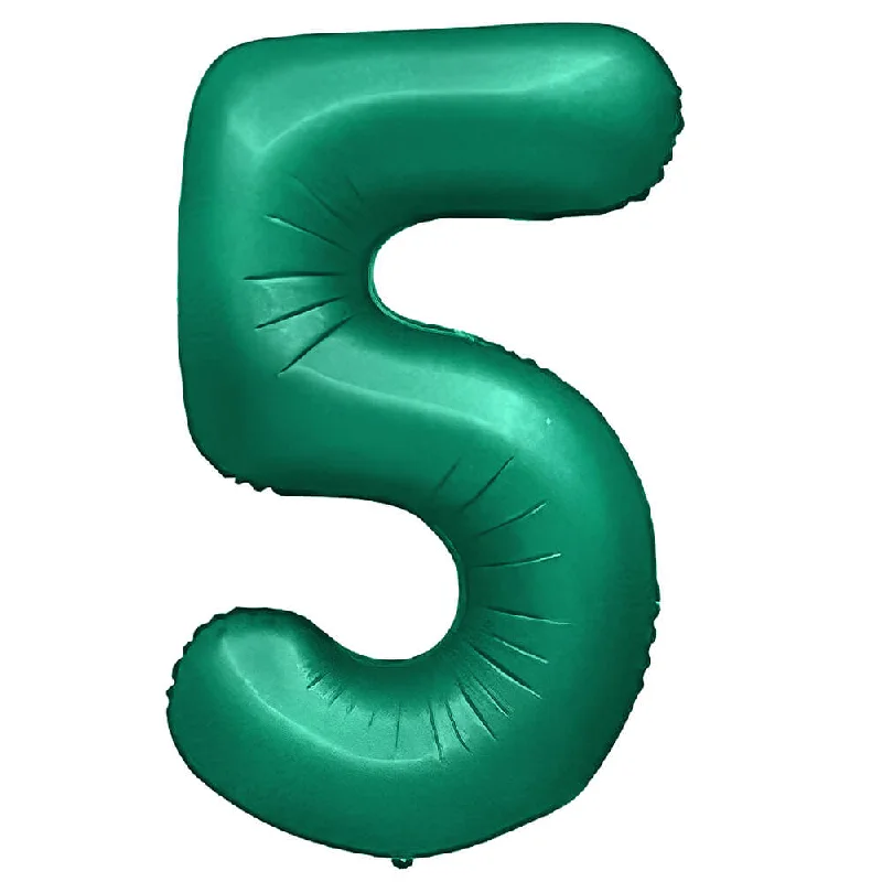 32 inch NUMBER 5 - METAL BALLOONS - GREEN