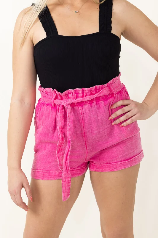 Simply Southern Gauze Shorts for Women in Hot Pink | PP-0124-SHORT-GZE-HTPNK