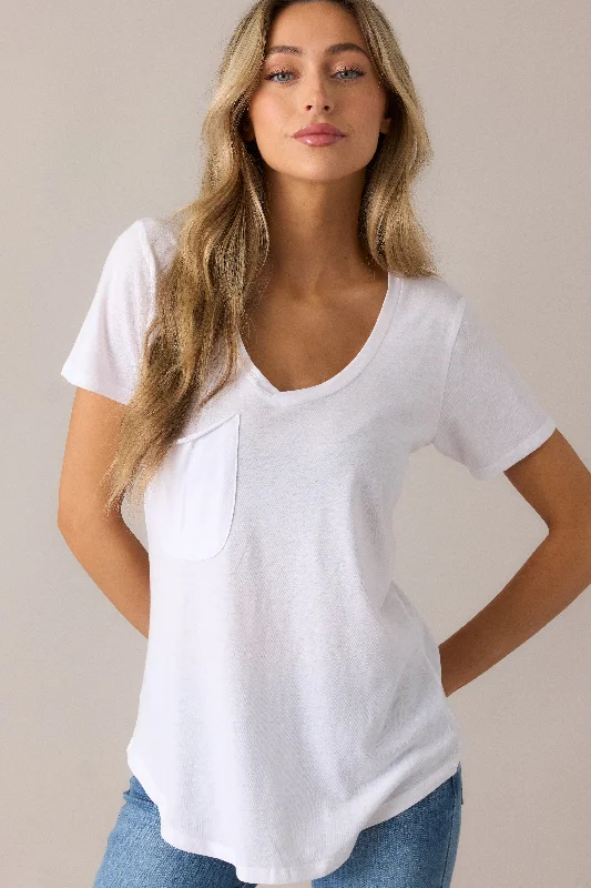 Z Supply White Pocket Tee