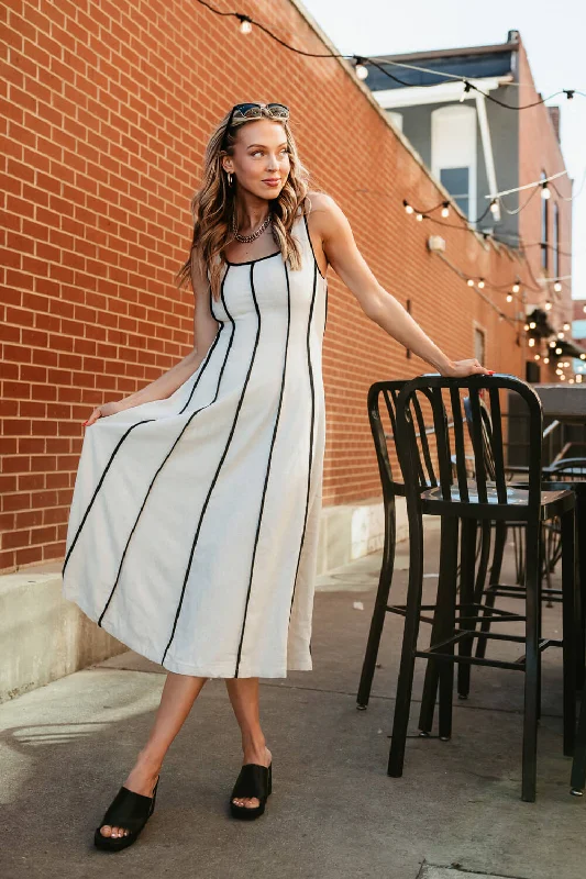 Illa Illa Linen Midi Dress for Women in Natural | IM7512-NATURAL