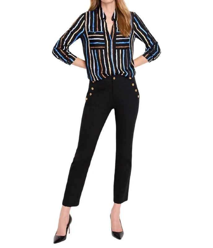 Demi Boot Sailor Plaza Pant In Black Onyx