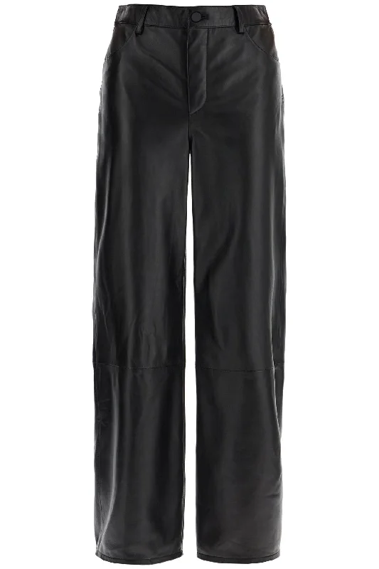 Loulou Studio Women's High-Waisted Wide-Leg  Leather Pants