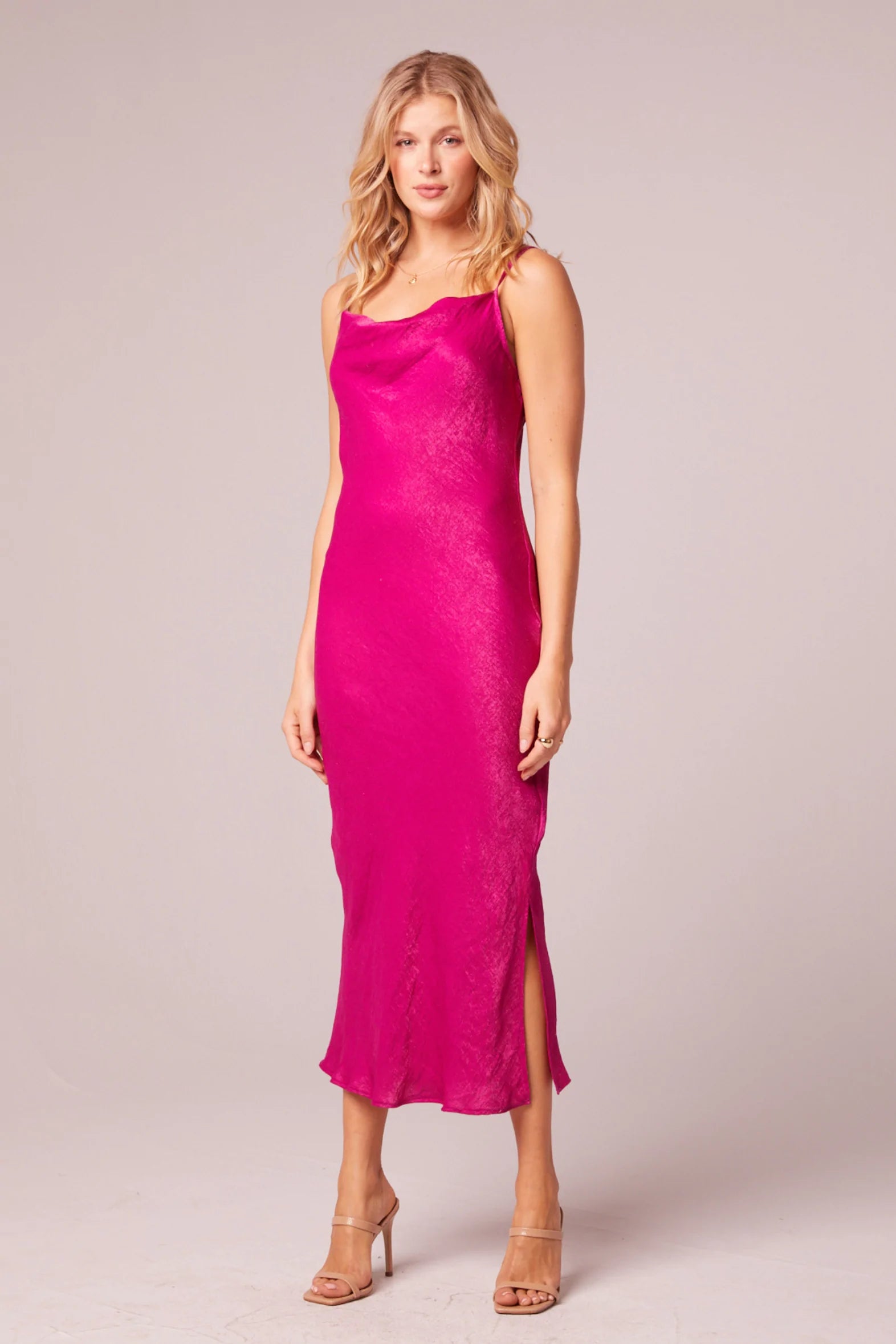 Band Of Gypsies Silk Electric Dress In Fuchsia