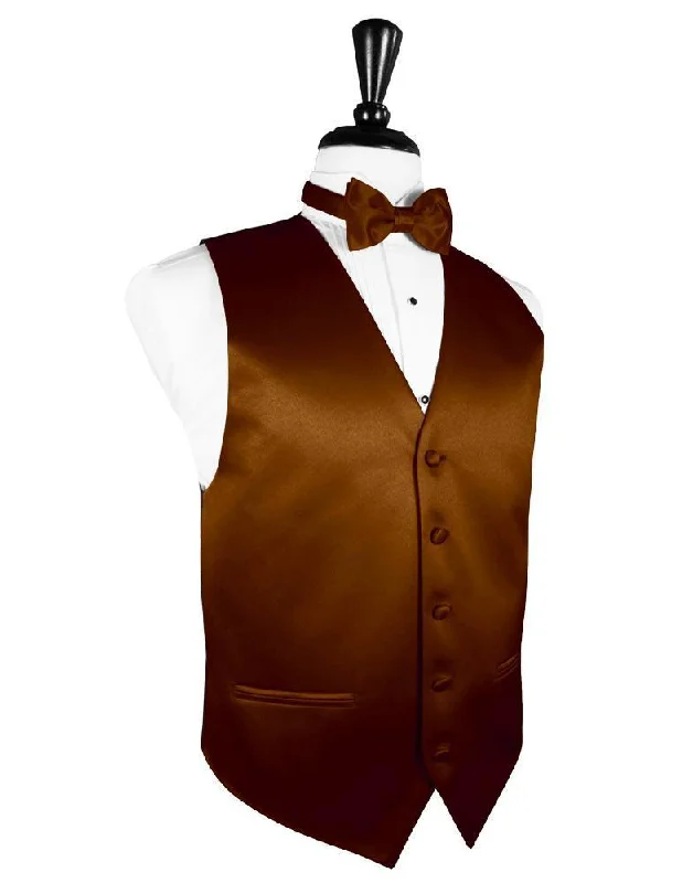 Cognac Luxury Satin Tuxedo Vest