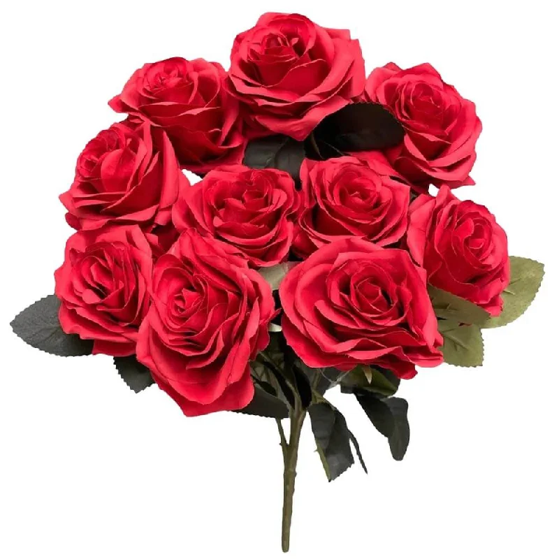 18 inch OPEN ROSE BUSH - RED