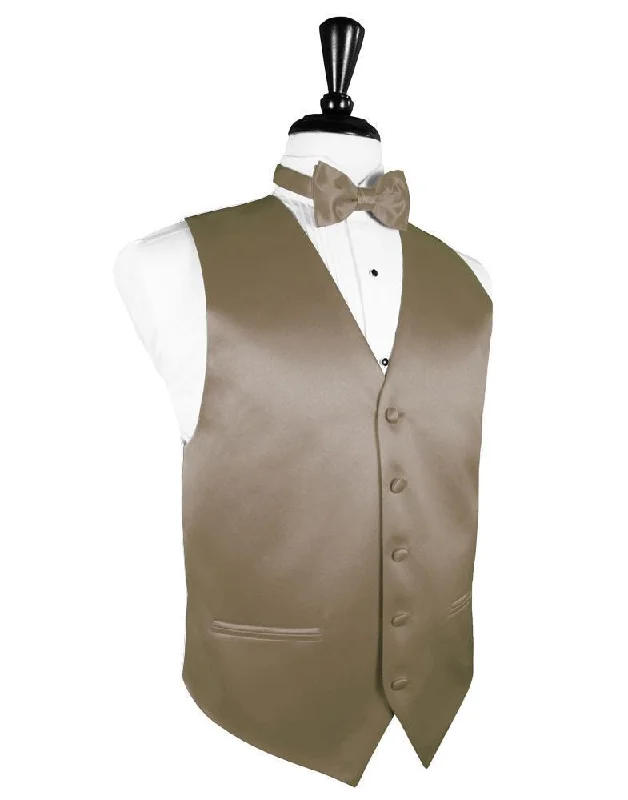 Latte Luxury Satin Tuxedo Vest