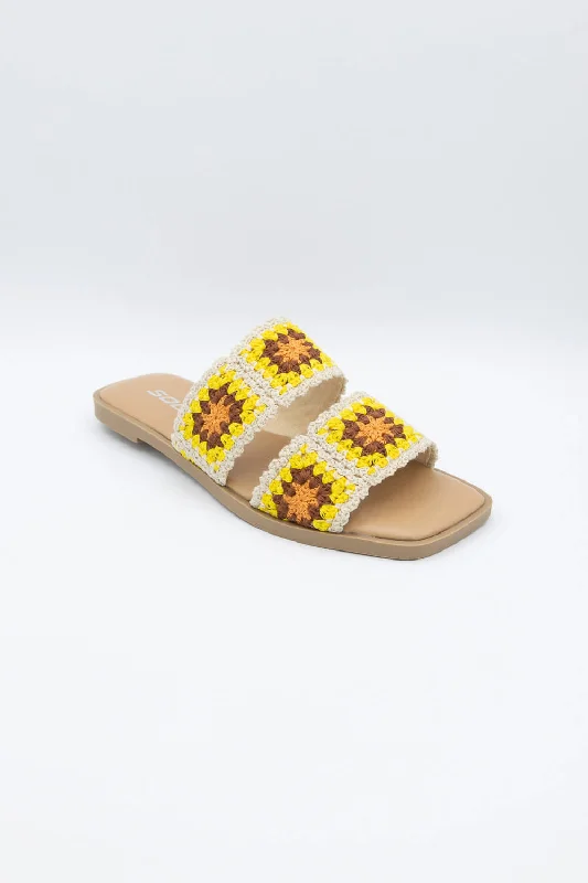 Soda Mochi Crochet Slides for Women in Natural | MOCHI-S NATURAL