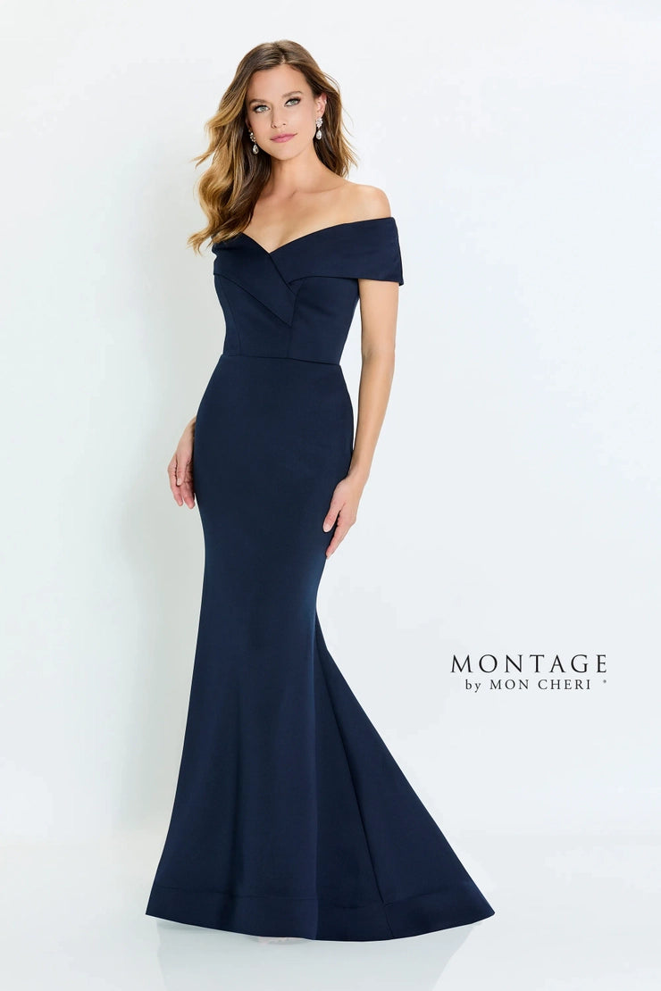 Montage M539 Stretch Crepe Off The Shoulder Dress