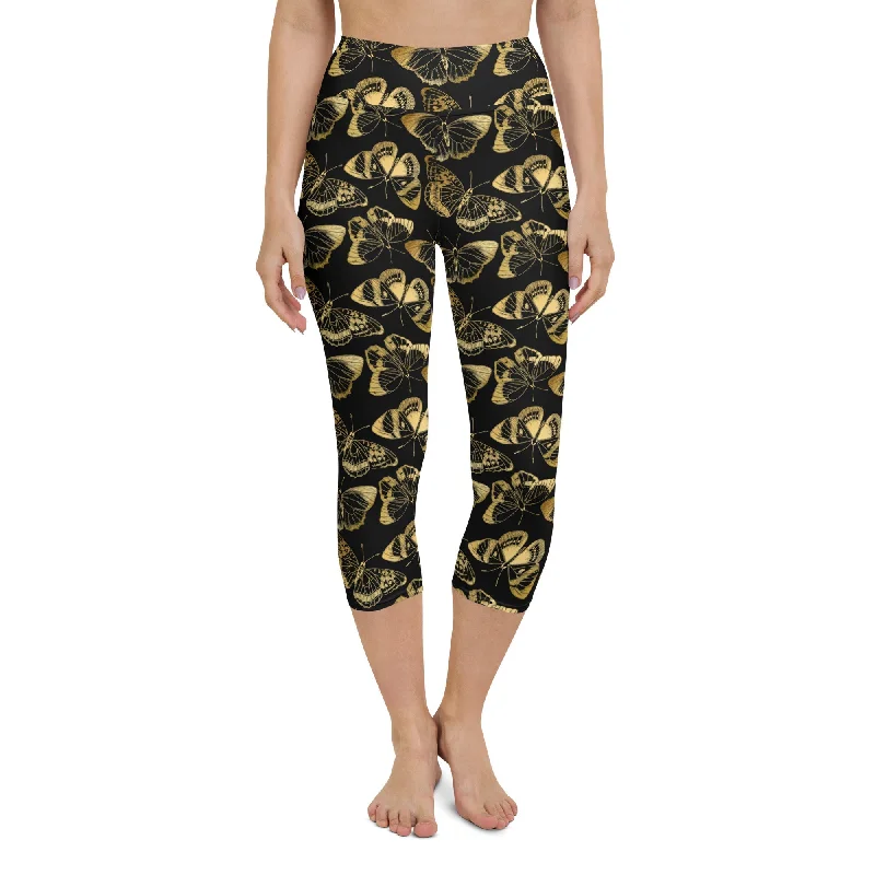 Gold Butterfly Yoga Capris