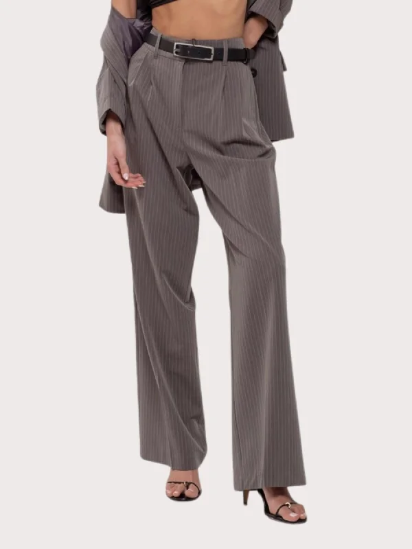 Pinstripe Trouser In Gray