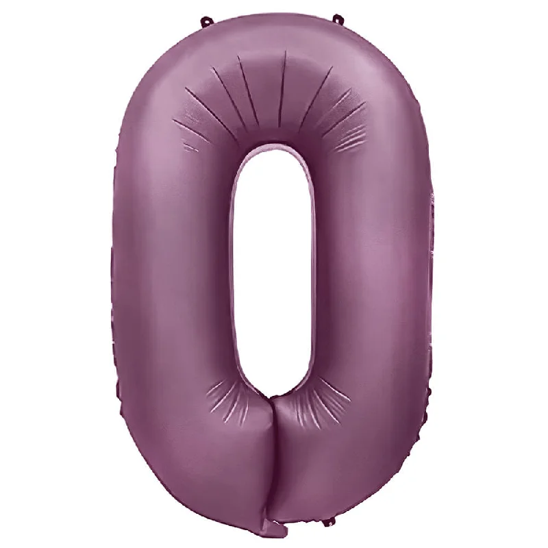 32 inch NUMBER 0 - METAL BALLOONS - PURPLE LILAC