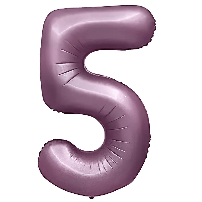 32 inch NUMBER 5 - METAL BALLOONS - PURPLE LILAC