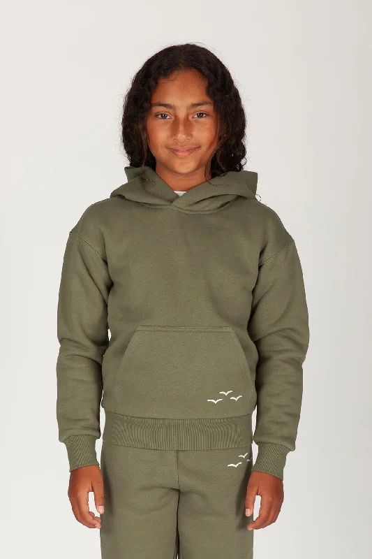 Kids Cooper fleece hoodie in olive