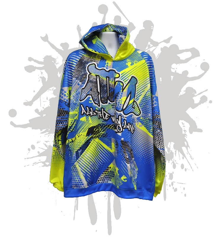 Complex Hoody Unisex Neon Yellow/Blue