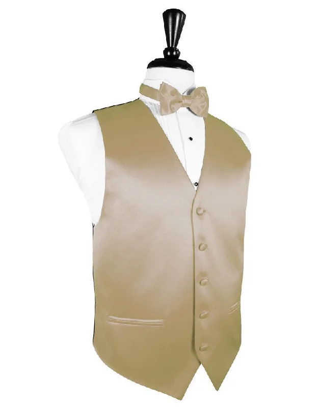 Golden Luxury Satin Tuxedo Vest