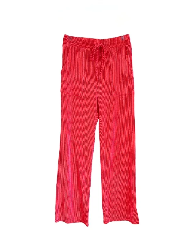 Women's Ribbed Pant In Red