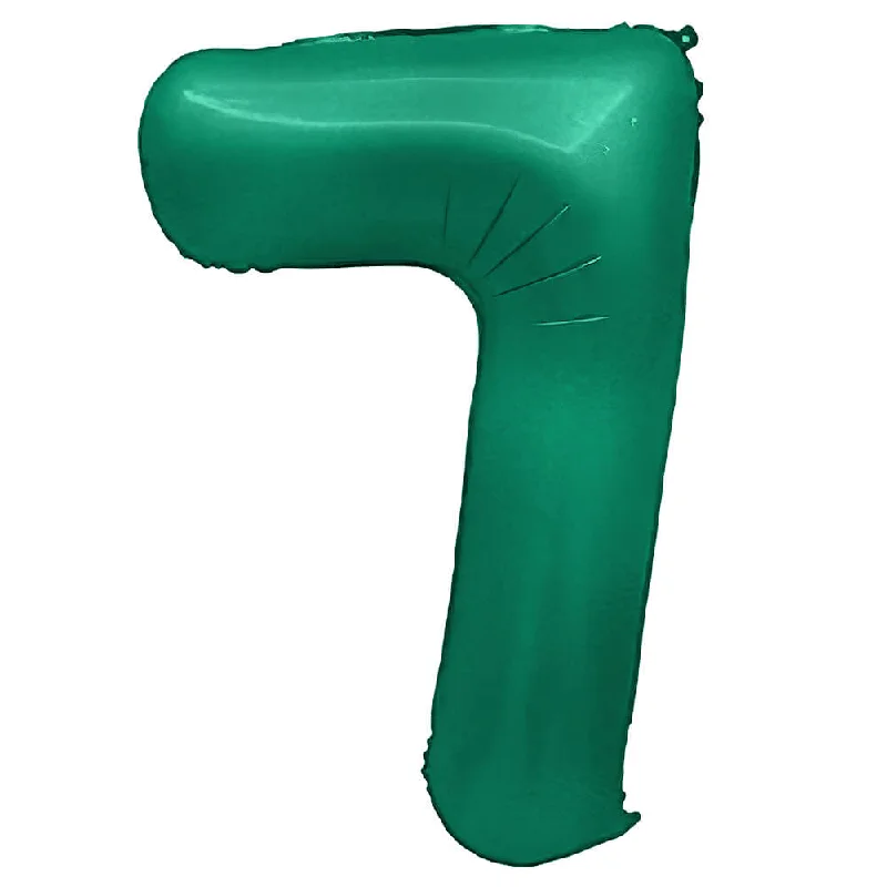 32 inch NUMBER 7 - METAL BALLOONS - GREEN