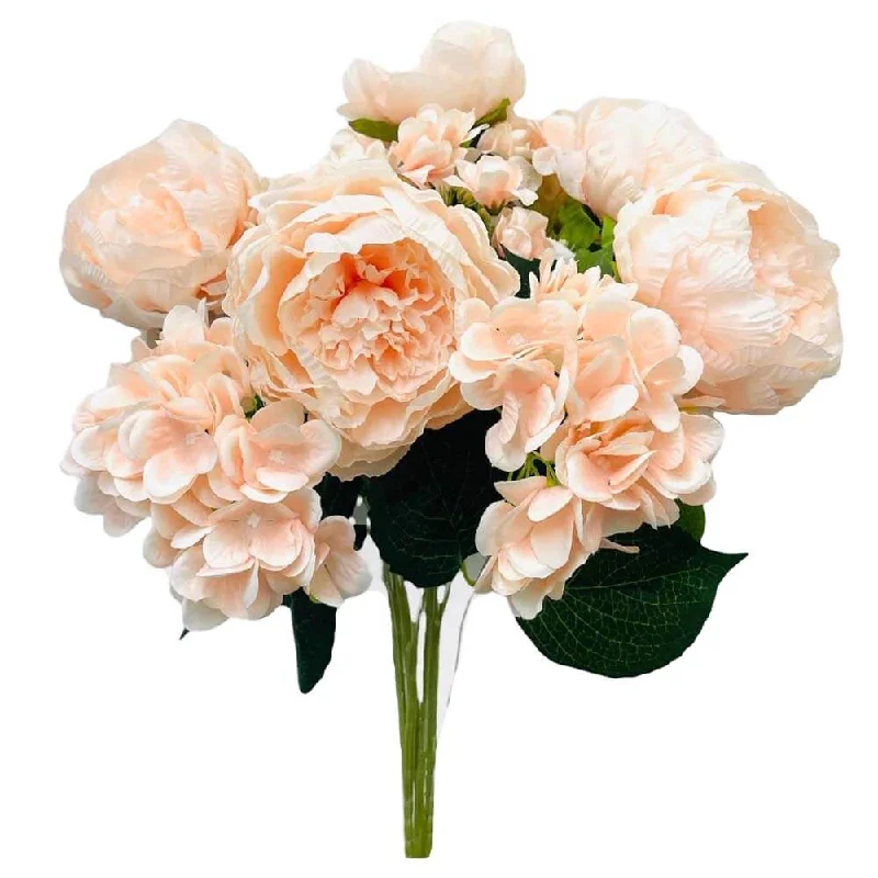 23 inch DELUXE PEONY HYDRANGEA BUSH - BLUSH