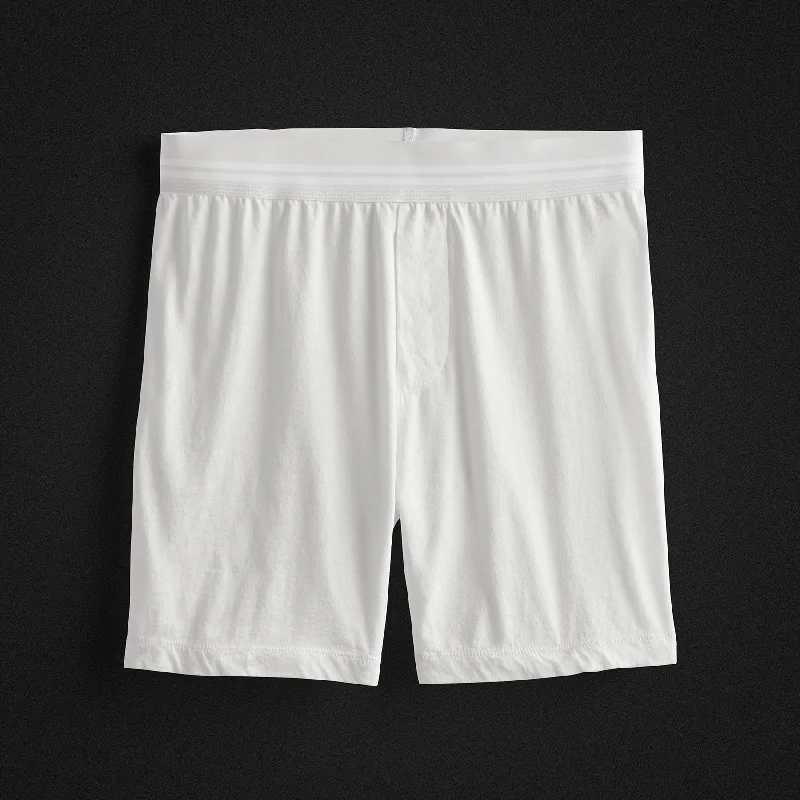 Luxe Lotus Relaxed Fit Boxer Short - White