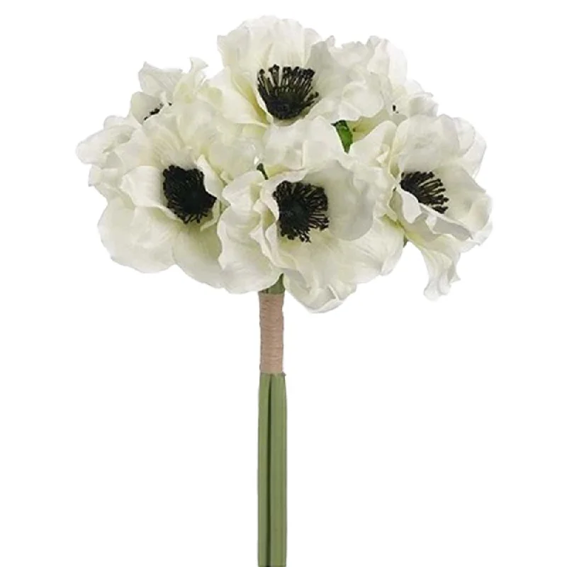 12 inch ANEMONE BOUQUET - WHITE