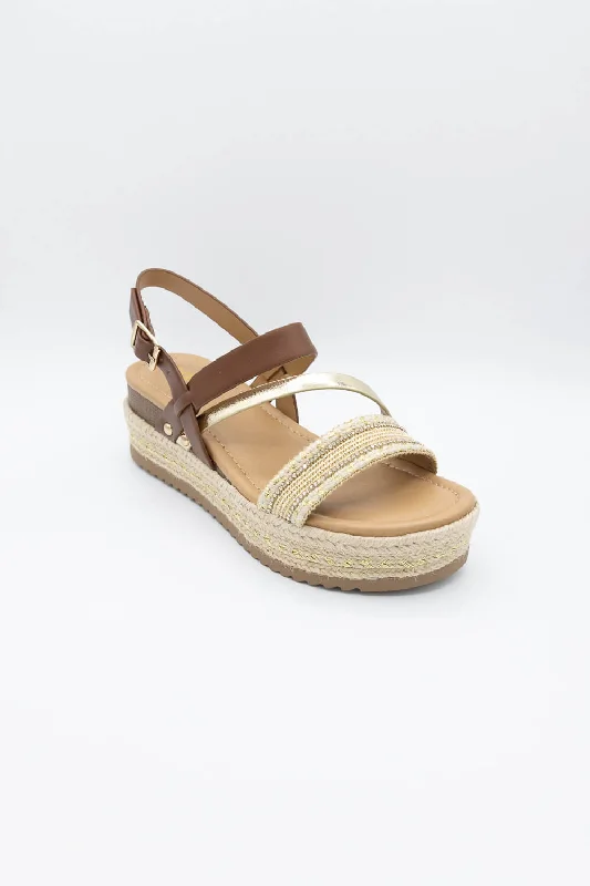 Soda Aaron Platform Sandals for Women in Tan | AARON-S TAN