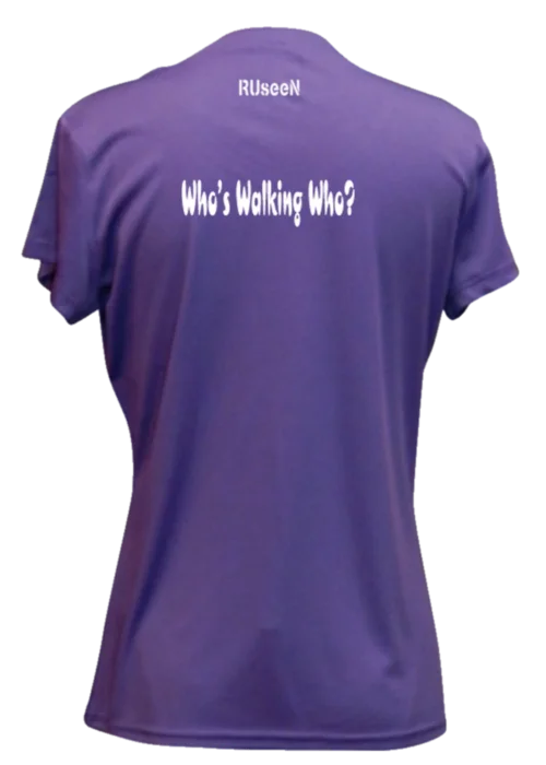 Women's Reflective Short Sleeve Shirt - Who's Walking Who?