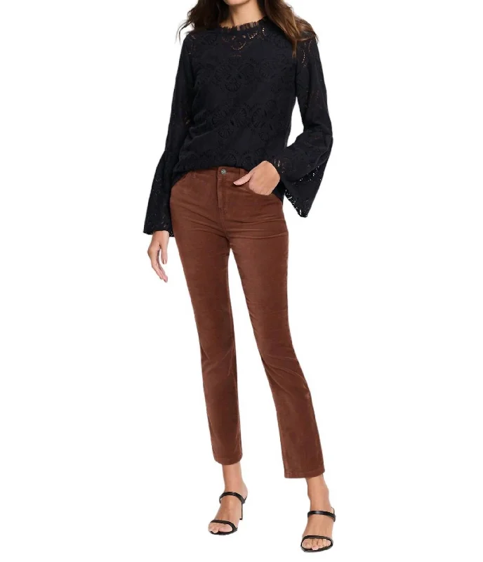 Velvet Straight Ankle Pant In Chai