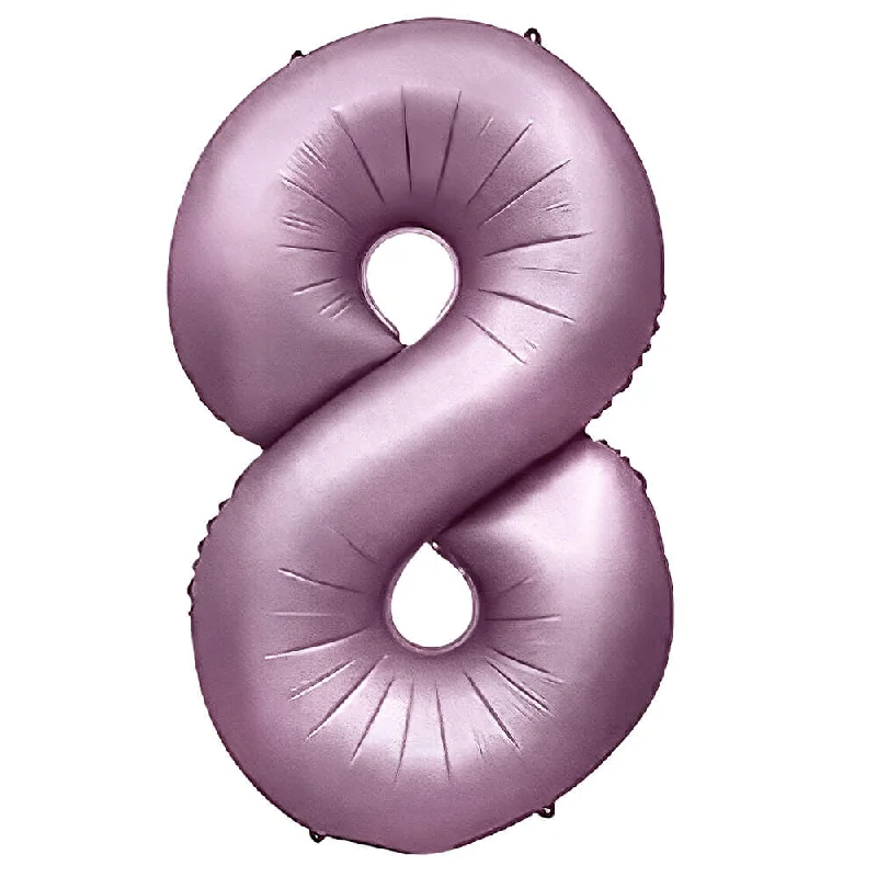 32 inch NUMBER 8 - METAL BALLOONS - PURPLE LILAC