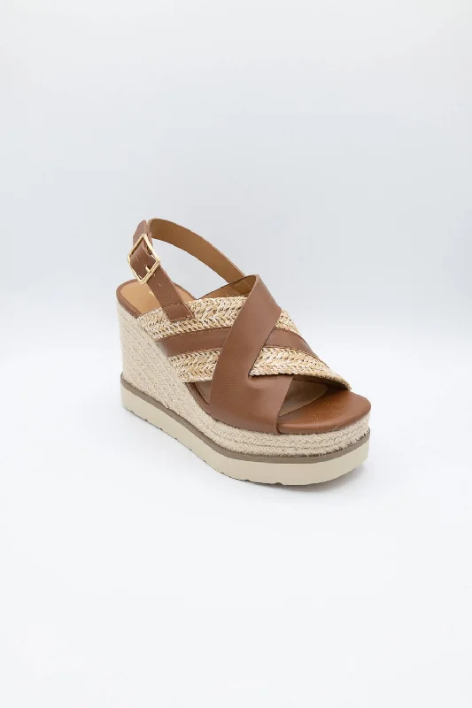 Soda Almo Rope Wedges for Women in Tan | ALMO-S MID TAN