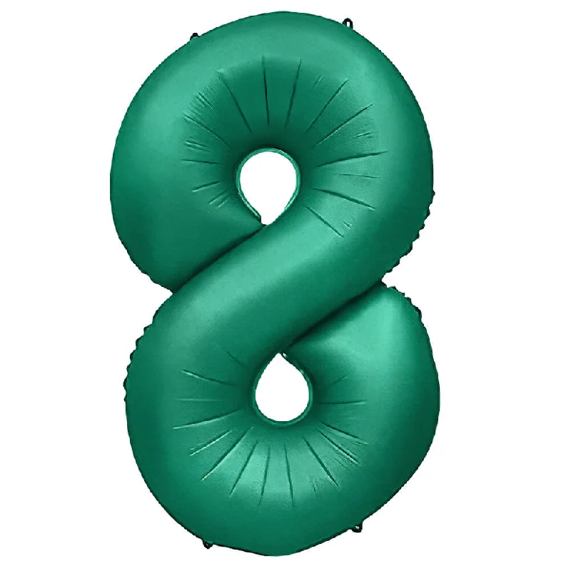 32 inch NUMBER 8 - METAL BALLOONS - GREEN