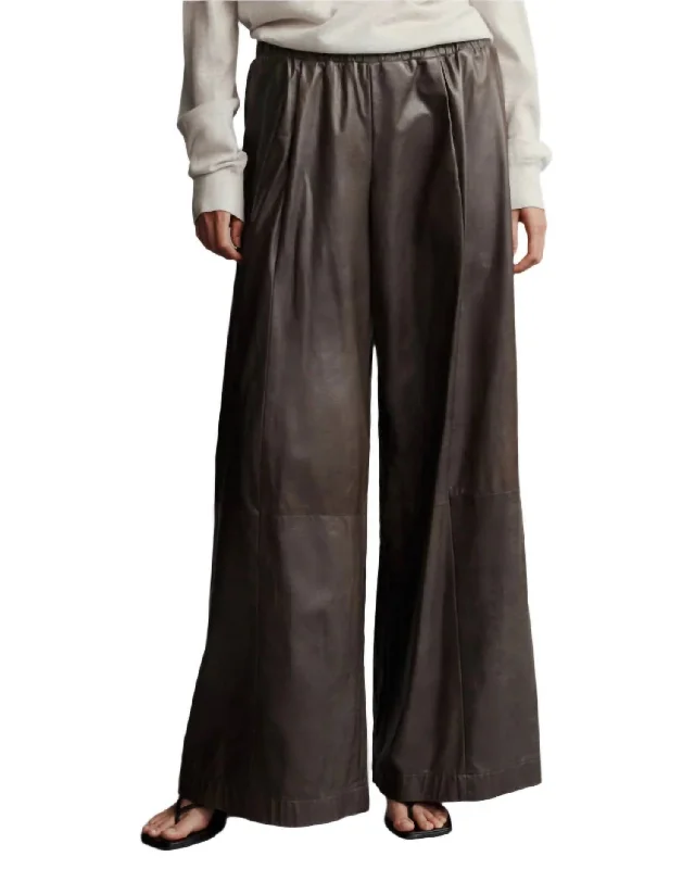 Eva Wide Leg Pants In Fudge Leather