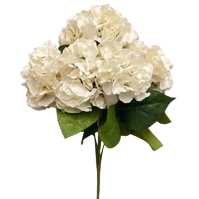 18 inch SILK PONGEE HYDRANGEA BUSH - BEIGE