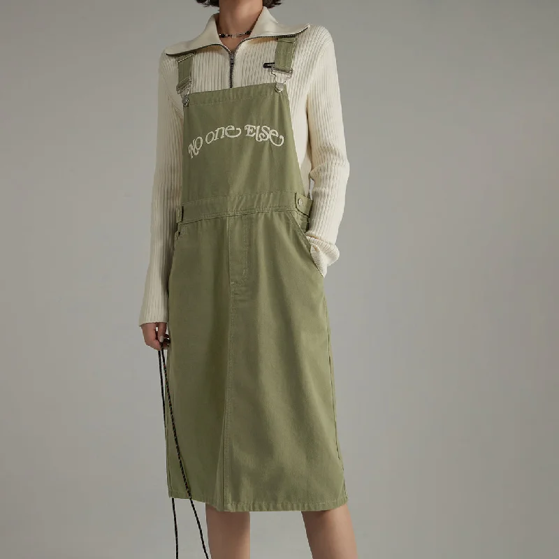 Logo Pocket Overall Dress