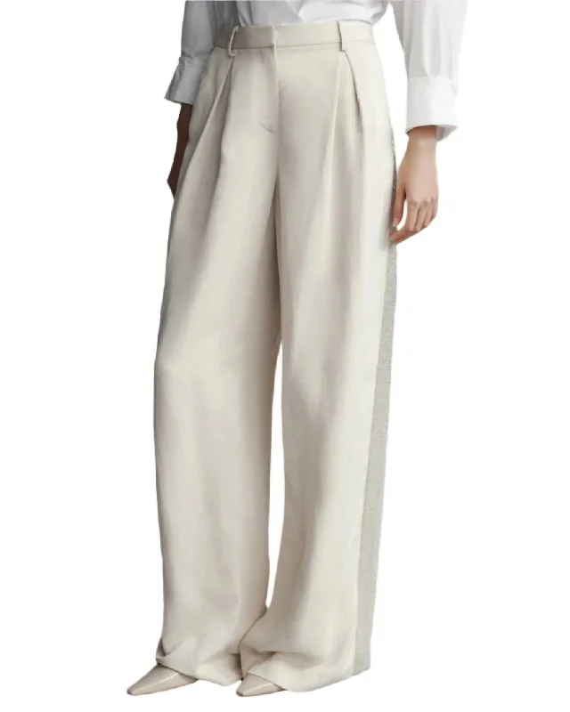 Sullivan Pant With Beaded Tux Stripe In French Oak